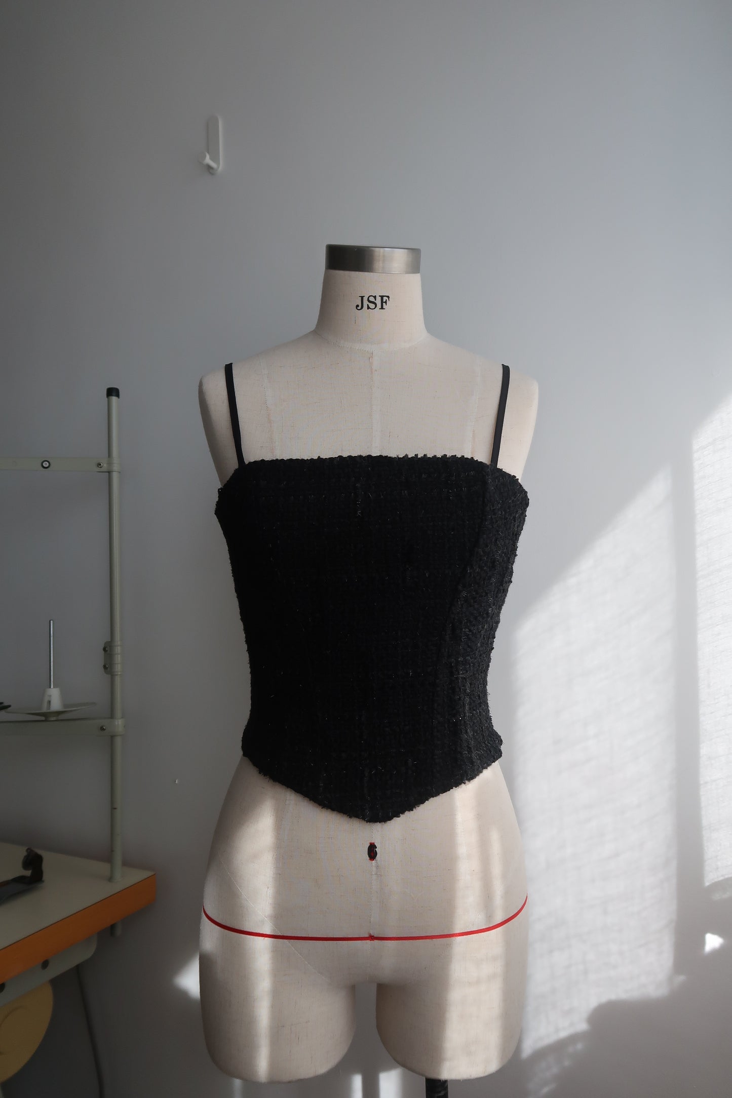 Elle Tweed corset top - Black