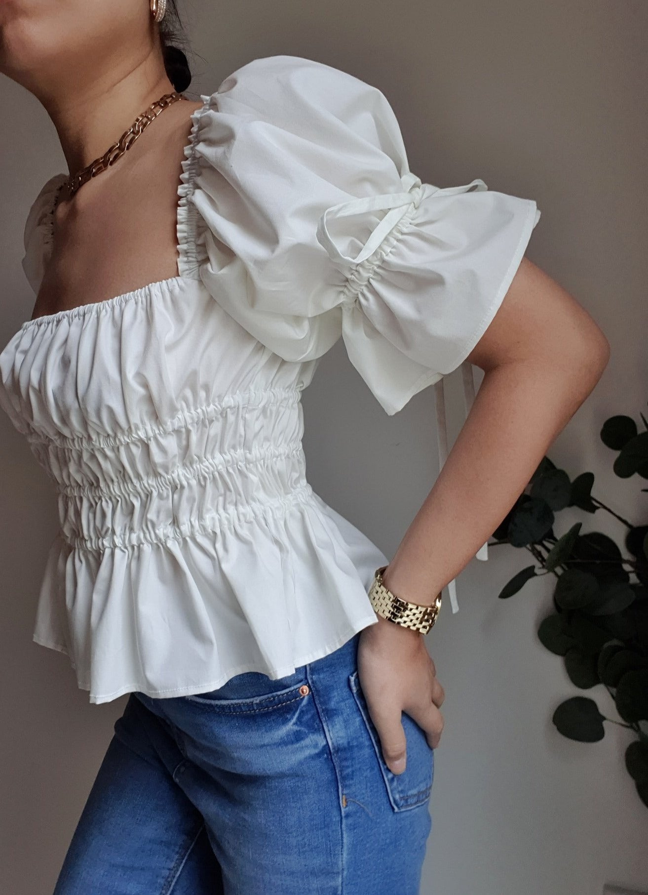 Smocked Top 'Ivory'