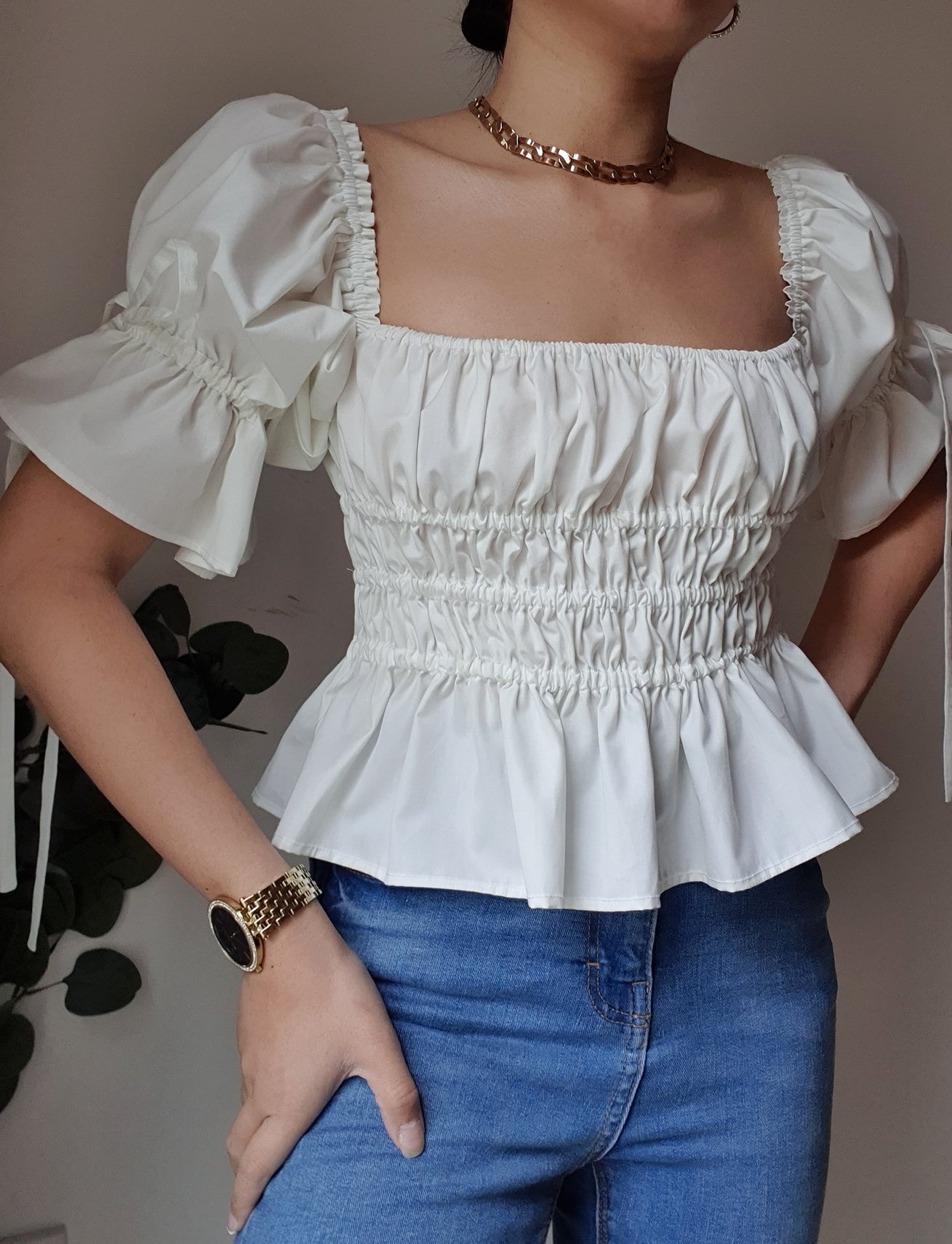 Smocked Top 'Ivory'