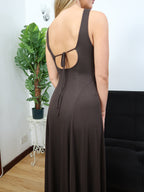 Millie Dress in chocolate brown