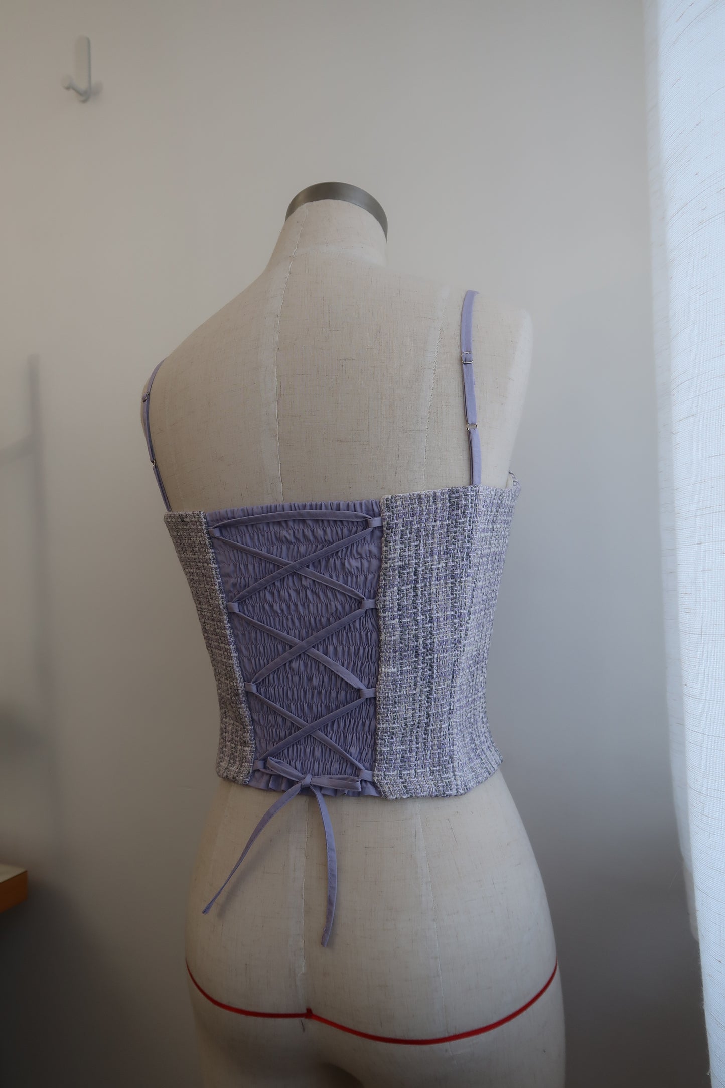 Elle Tweed corset top - Lilac