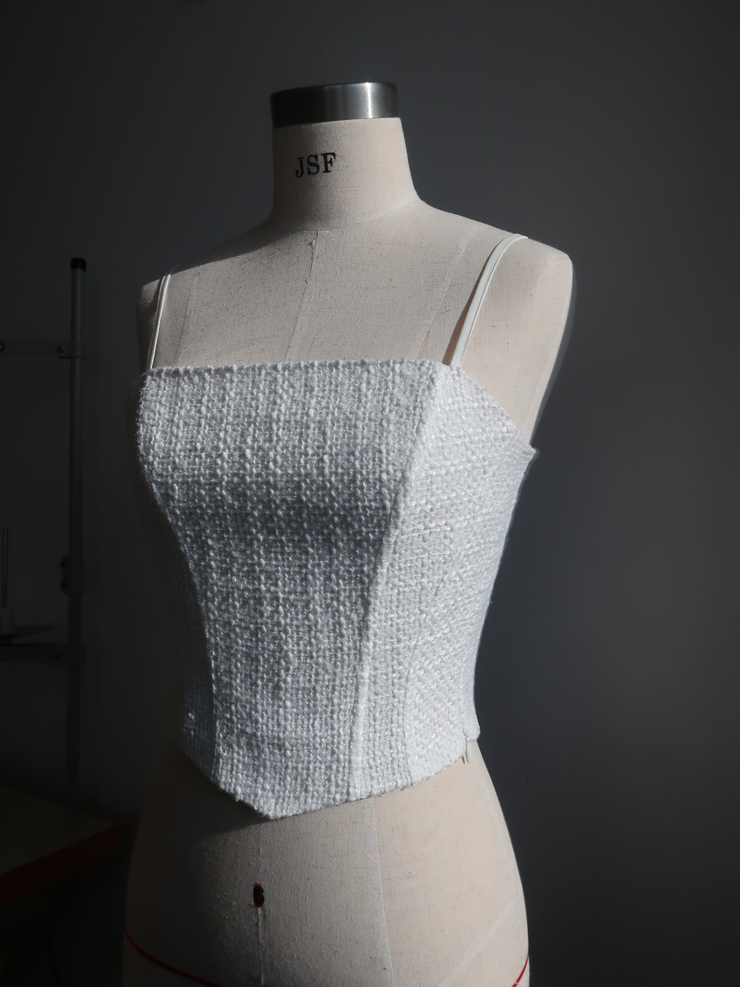 Elle Tweed corset top - Ivory