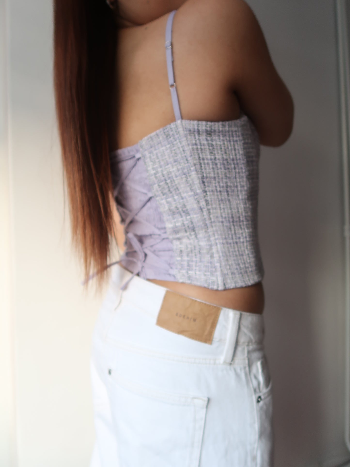 Elle Tweed corset top - Lilac