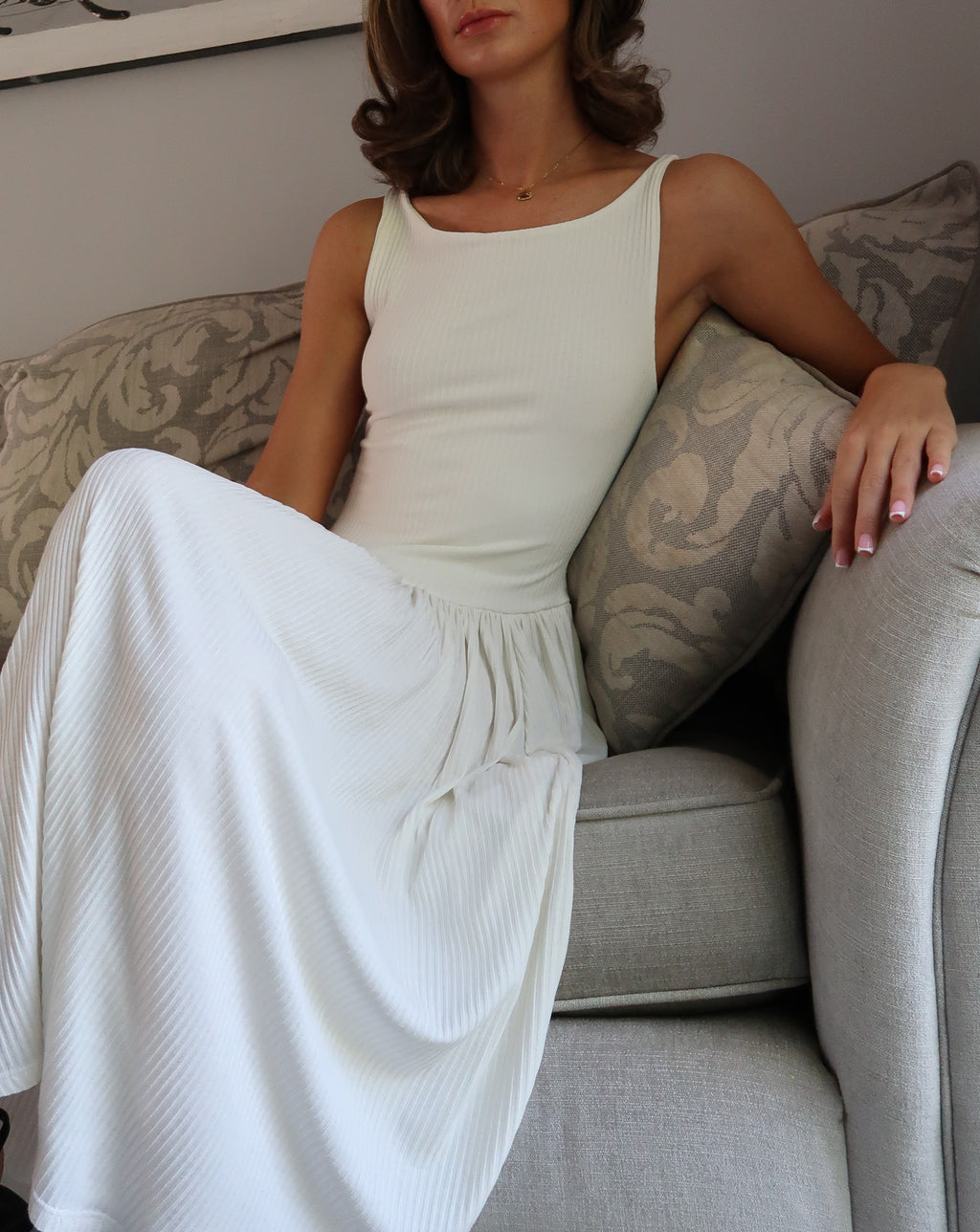 Carrie - Boat neck dress - Ivory