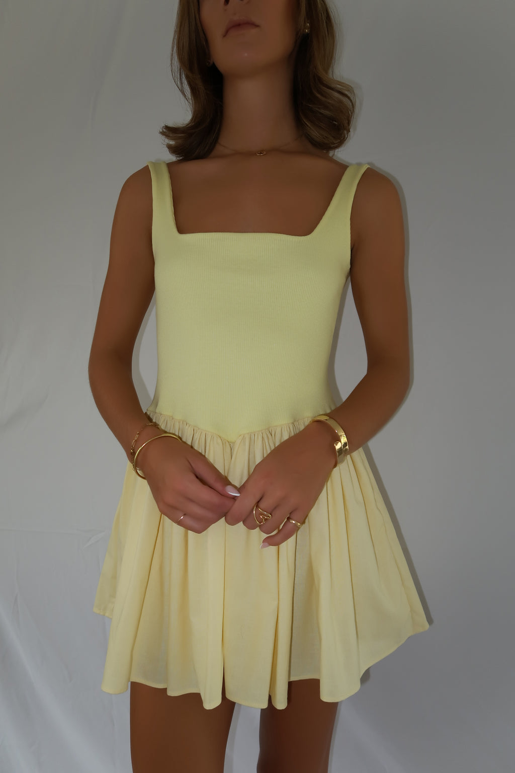 Alaina Dress - Lemon yellow