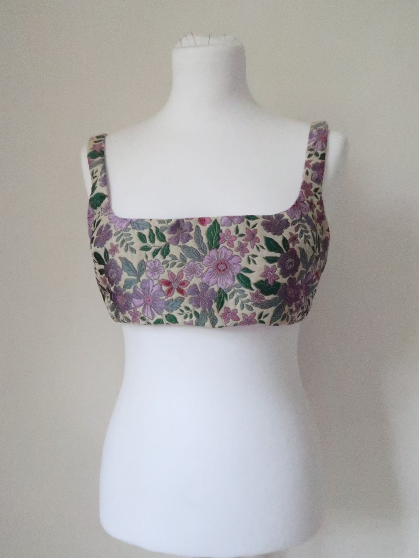 Floral jacquard croptop - Purple