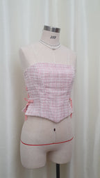Elle Tweed corset top - Light Pink
