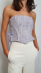 Elle Tweed corset top - Lilac