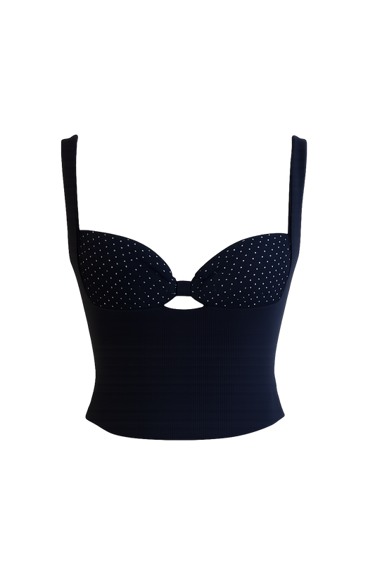 Polka-dot Bow top - Black