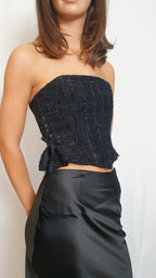 Elle Tweed corset top - Black