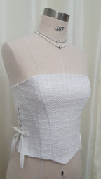 Elle Tweed corset top - Ivory