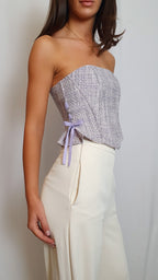 Elle Tweed corset top - Lilac