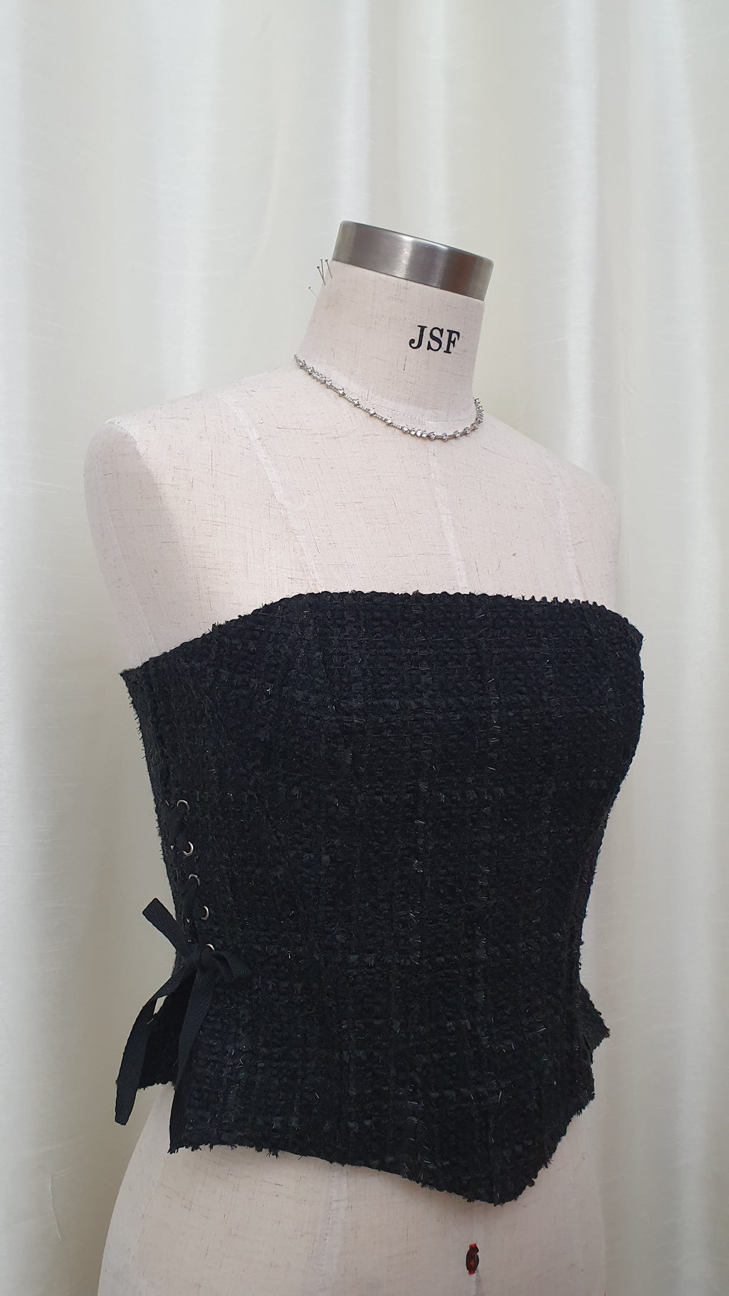 Elle Tweed corset top - Black