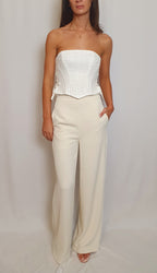 Elle Tweed corset top - Ivory