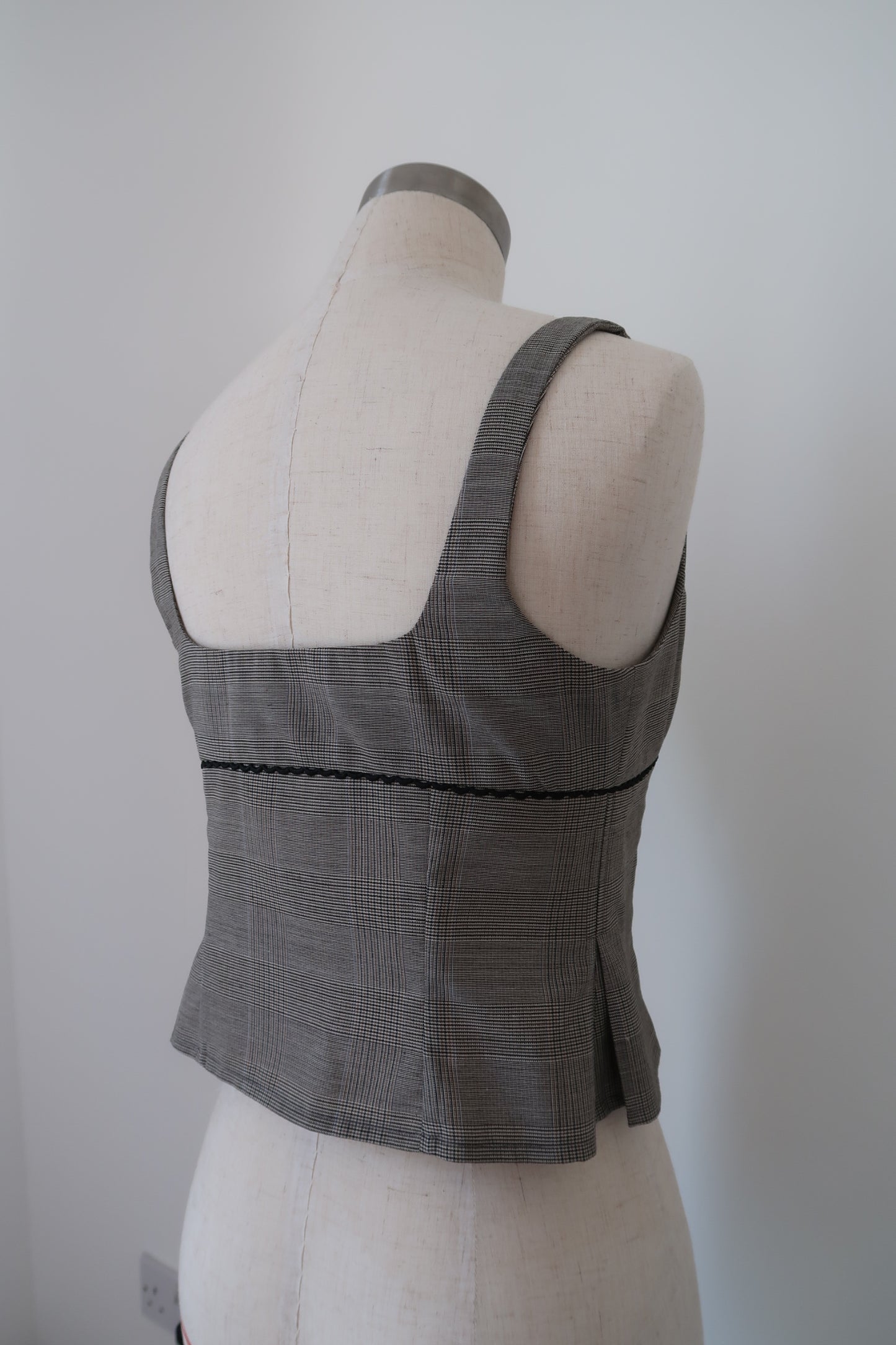 Sienna Checked Top - Grey Plaid