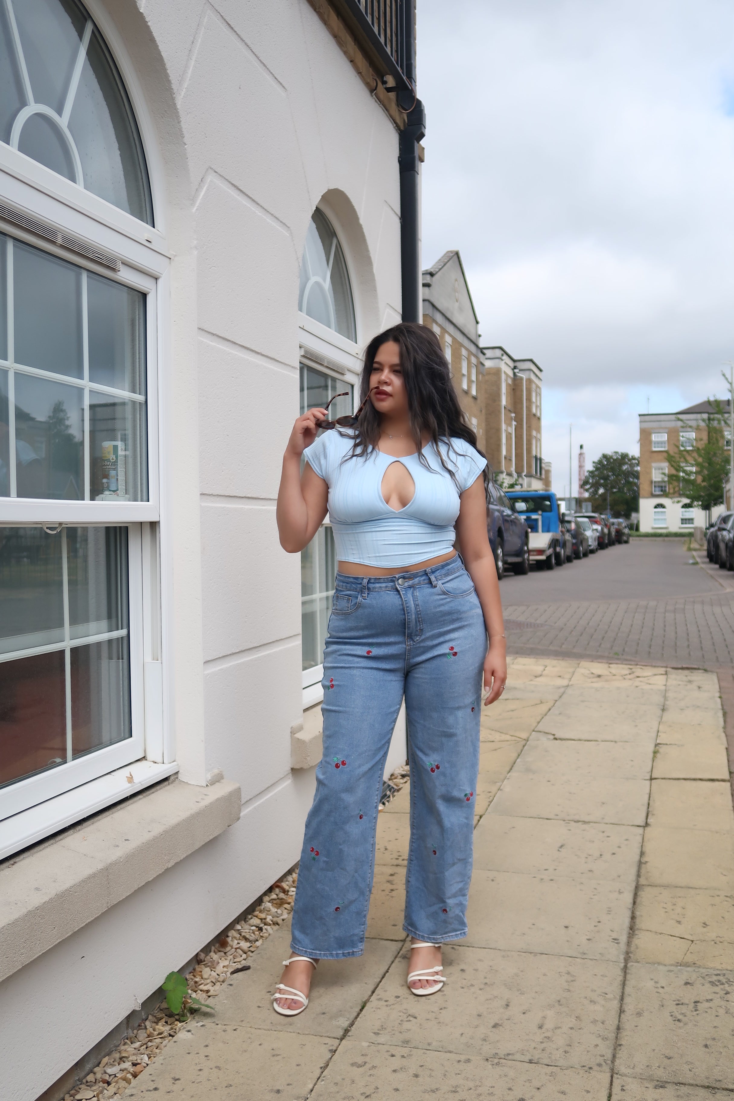 Solene Top in Light Blue