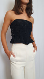 Elle Tweed corset top - Black