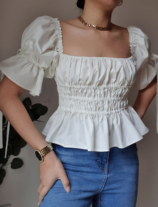 Smocked Top 'Ivory'